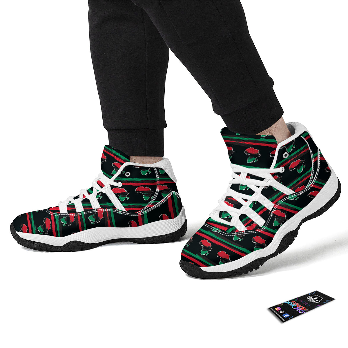 African Print White Bball Shoes-grizzshop