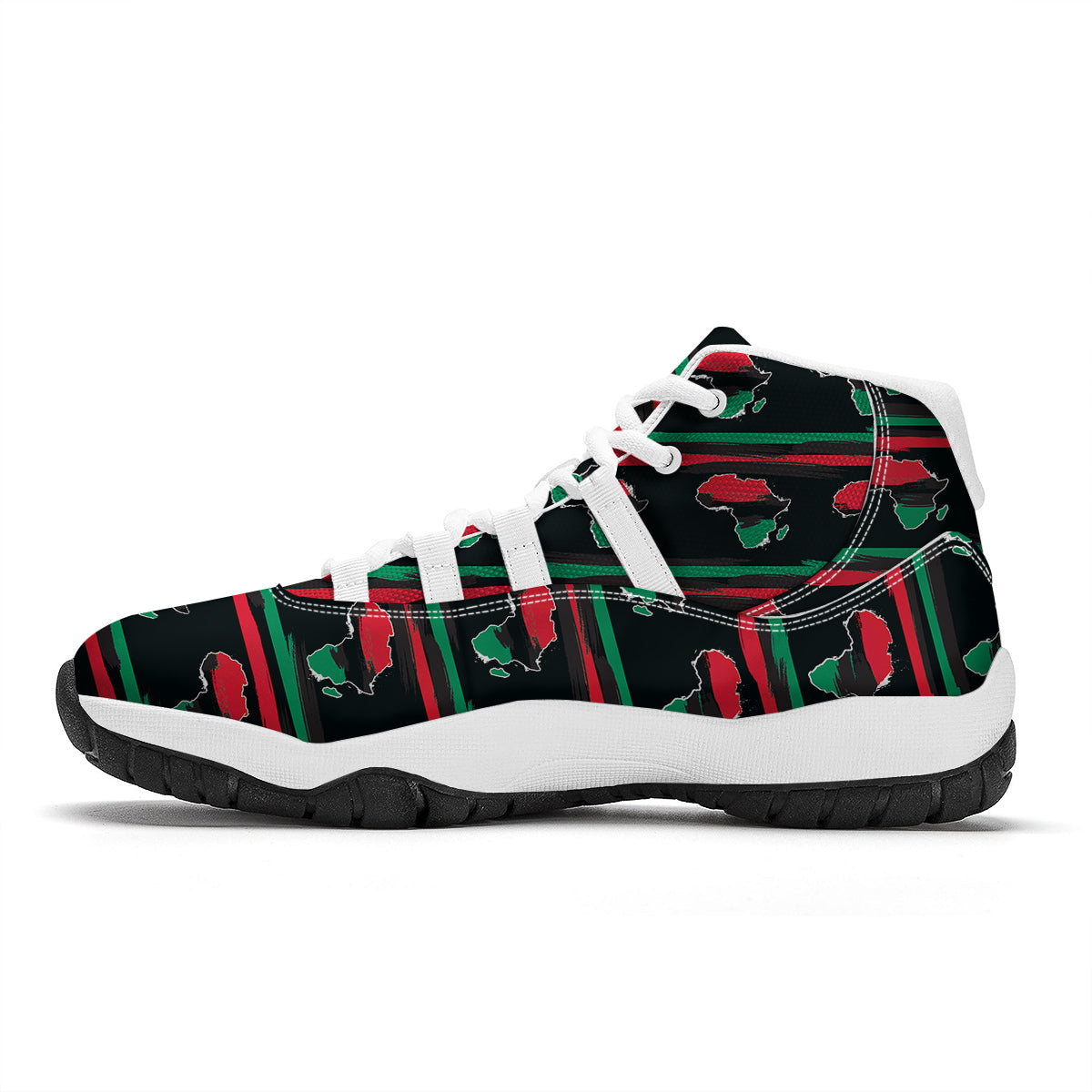 African Print White Bball Shoes-grizzshop