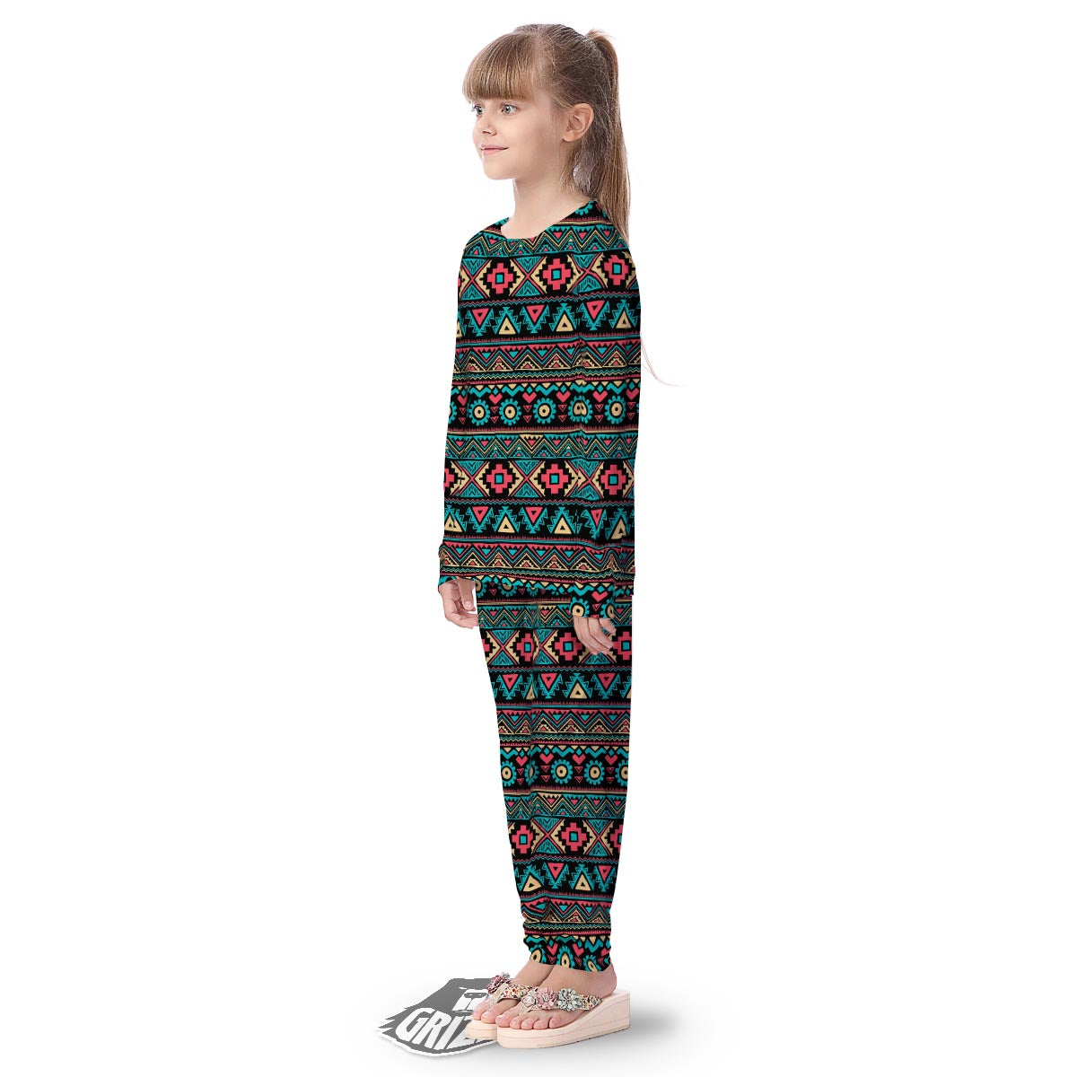 African Tribal Ethnic Print Pattern Kid's Pajamas-grizzshop