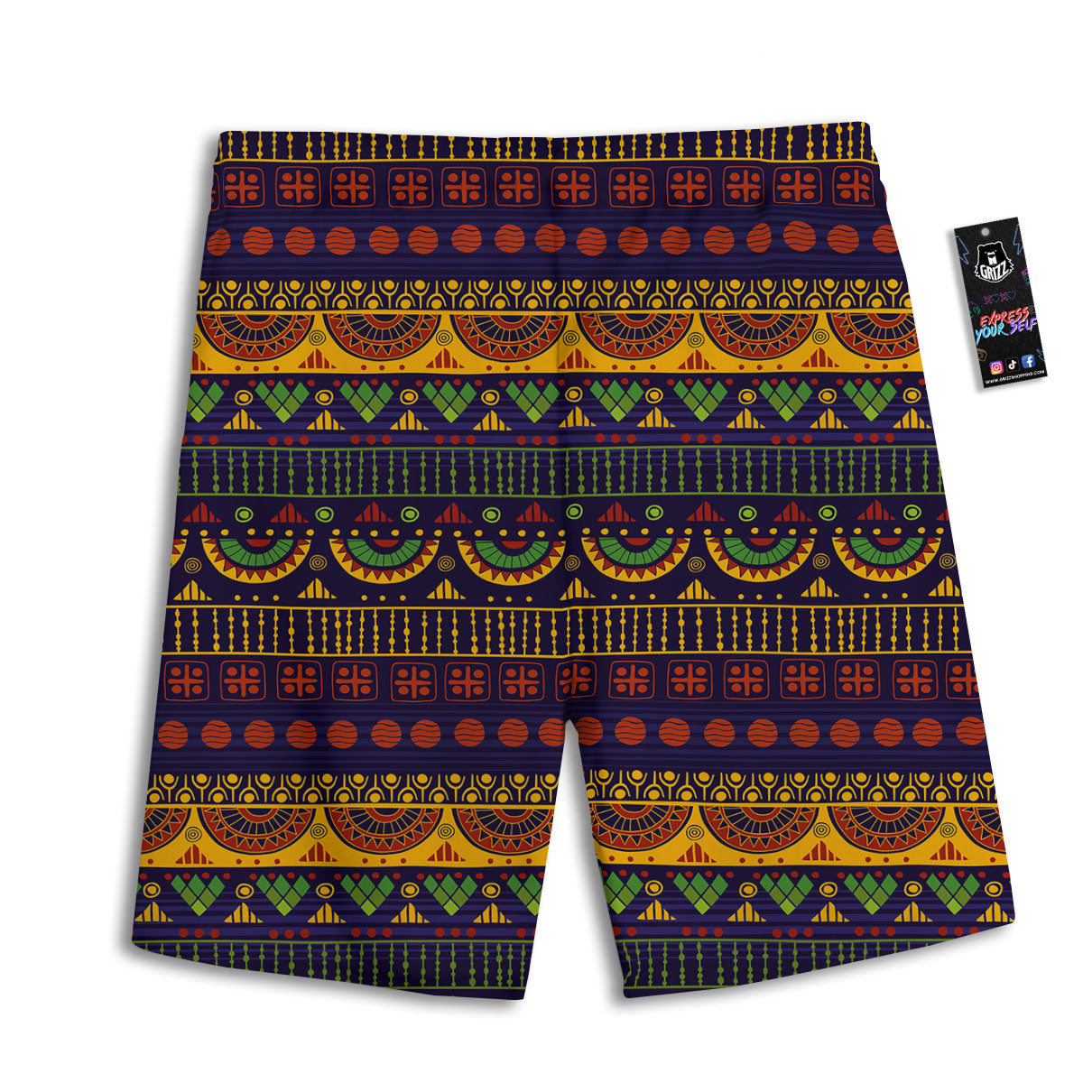 African Tribal Native Print Pattern Men's Athletic Shorts