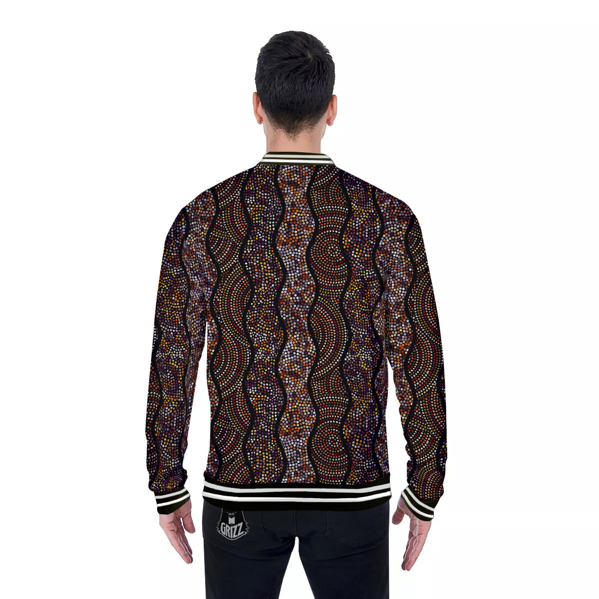 Afro African Dot Print Pattern Baseball Jacket-grizzshop