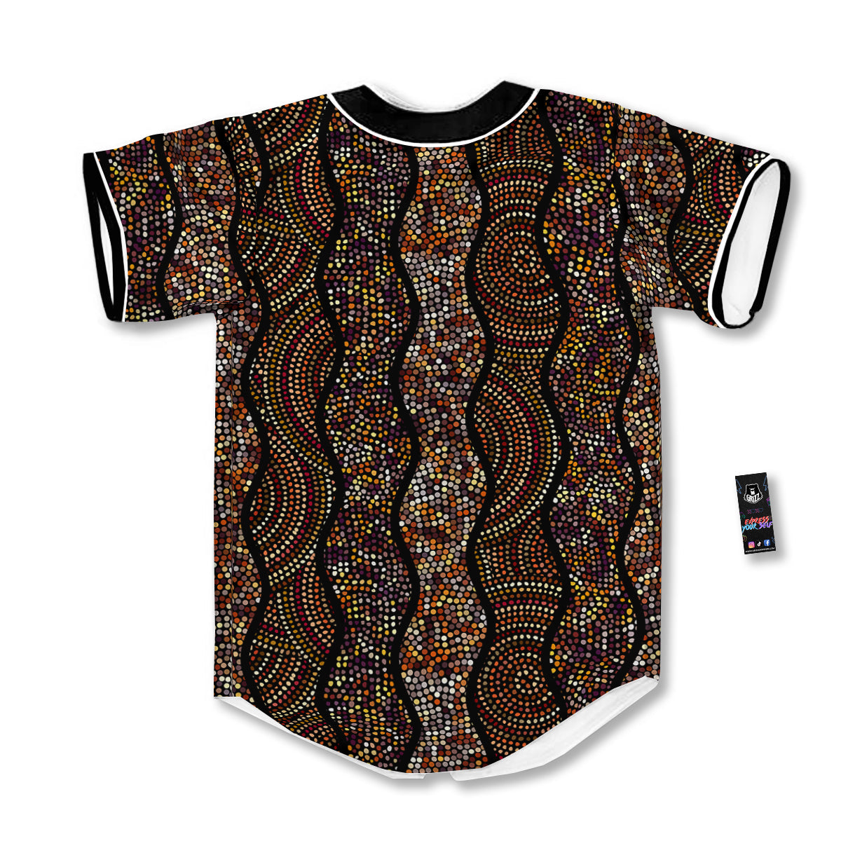 Afro African Dot Print Pattern Baseball Jersey-grizzshop