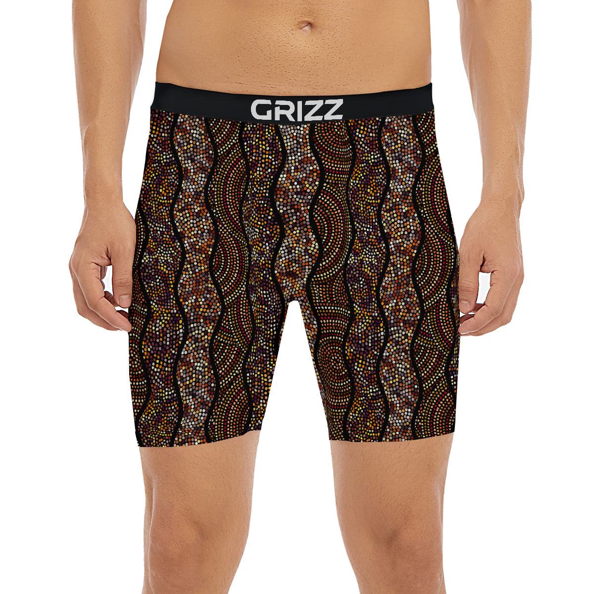 Afro African Dot Print Pattern Boxer Briefs-grizzshop