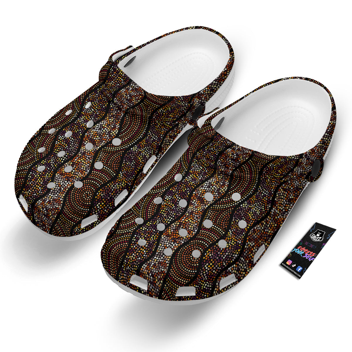 Afro African Dot Print Pattern Clog-grizzshop