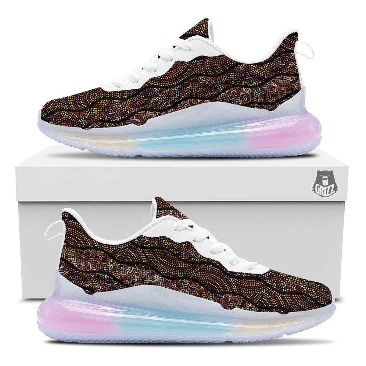 Afro African Dot Print Pattern Running Sneakers-grizzshop