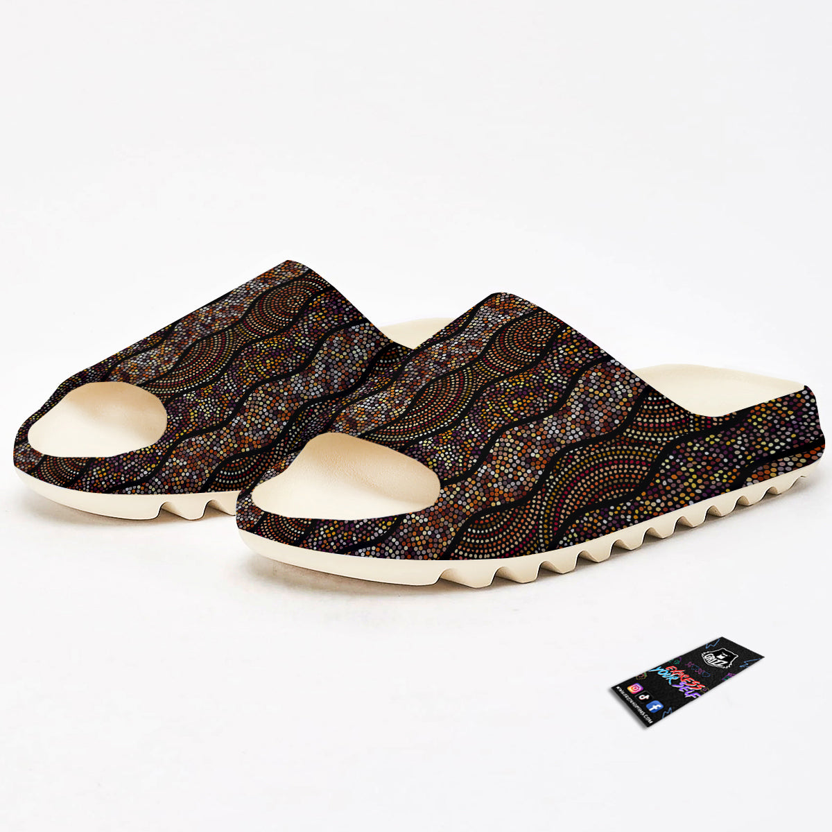 Afro African Dot Print Pattern Sandals-grizzshop