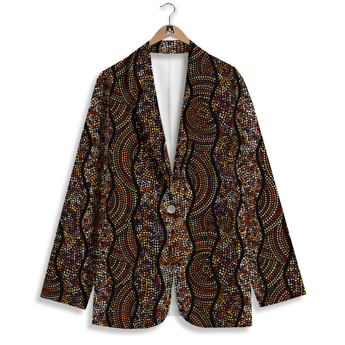 Afro African Dot Print Pattern Women's Blazer-grizzshop
