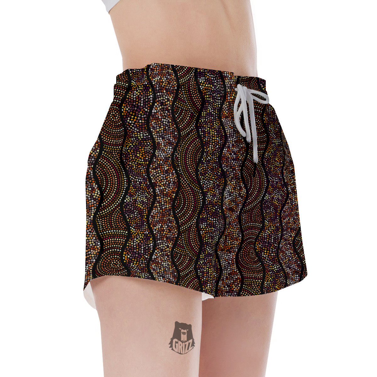 Afro African Dot Print Pattern Women's Shorts-grizzshop