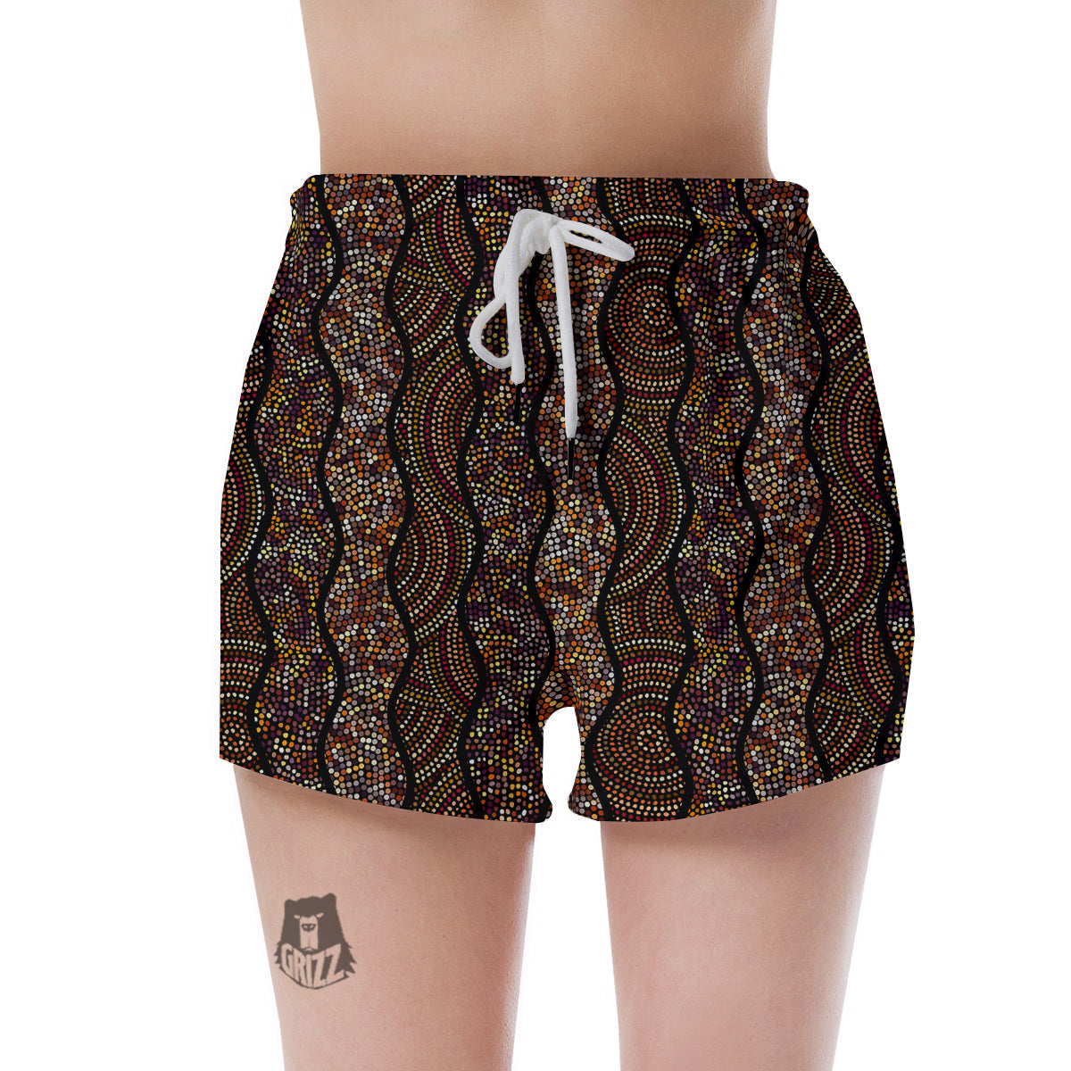 Afro African Dot Print Pattern Women's Shorts-grizzshop