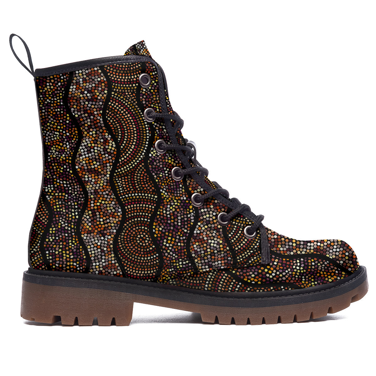 Afro African Dot Print Pattern Work Boots-grizzshop