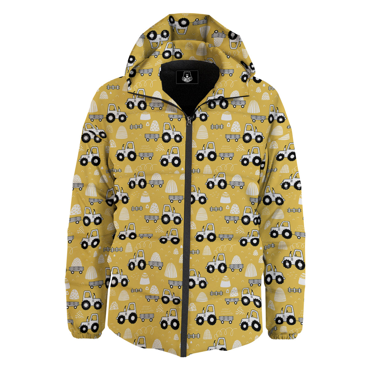 Agricultural Farming Tractor Print Pattern Down Jacket-grizzshop