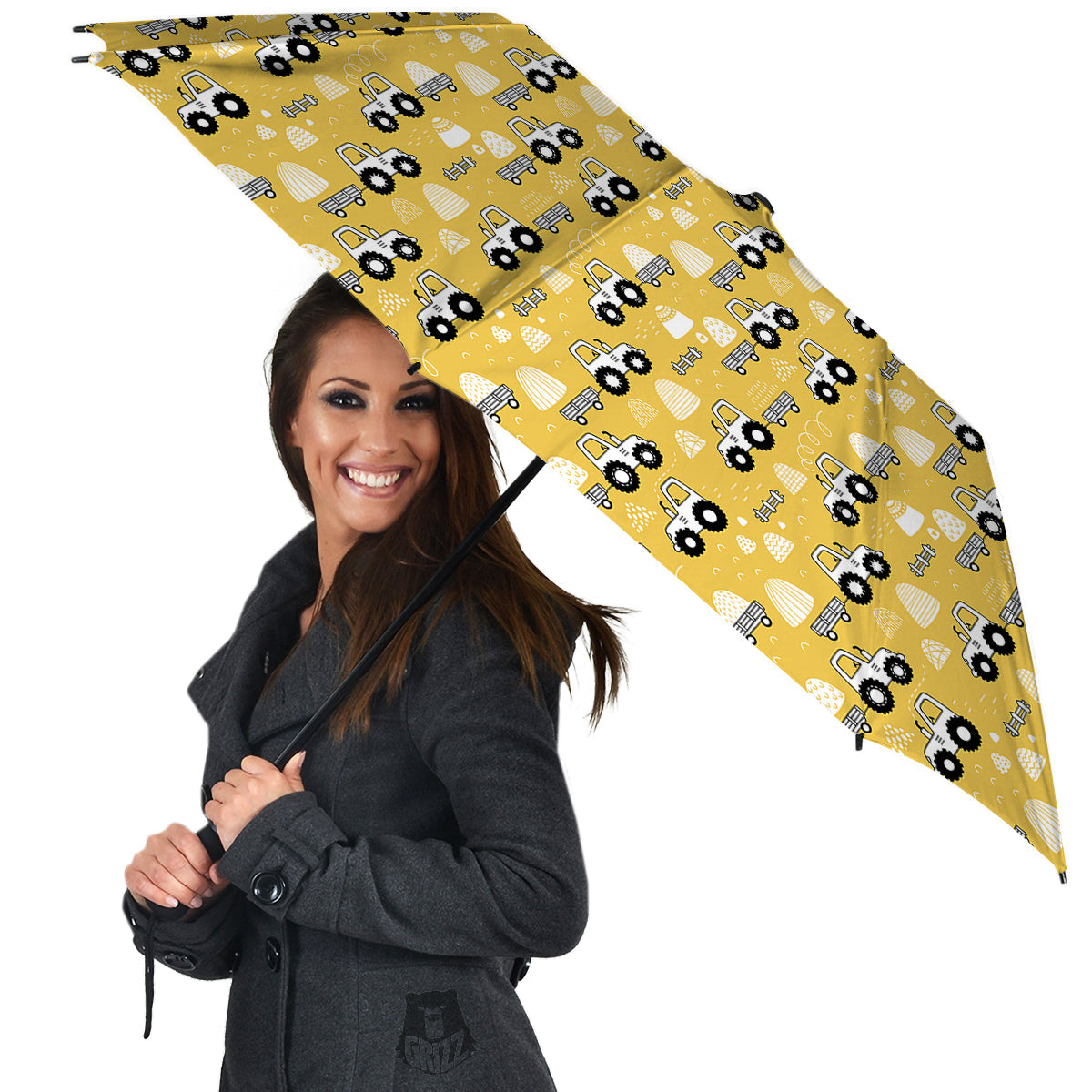 Agricultural Farming Tractor Print Pattern Umbrella-grizzshop