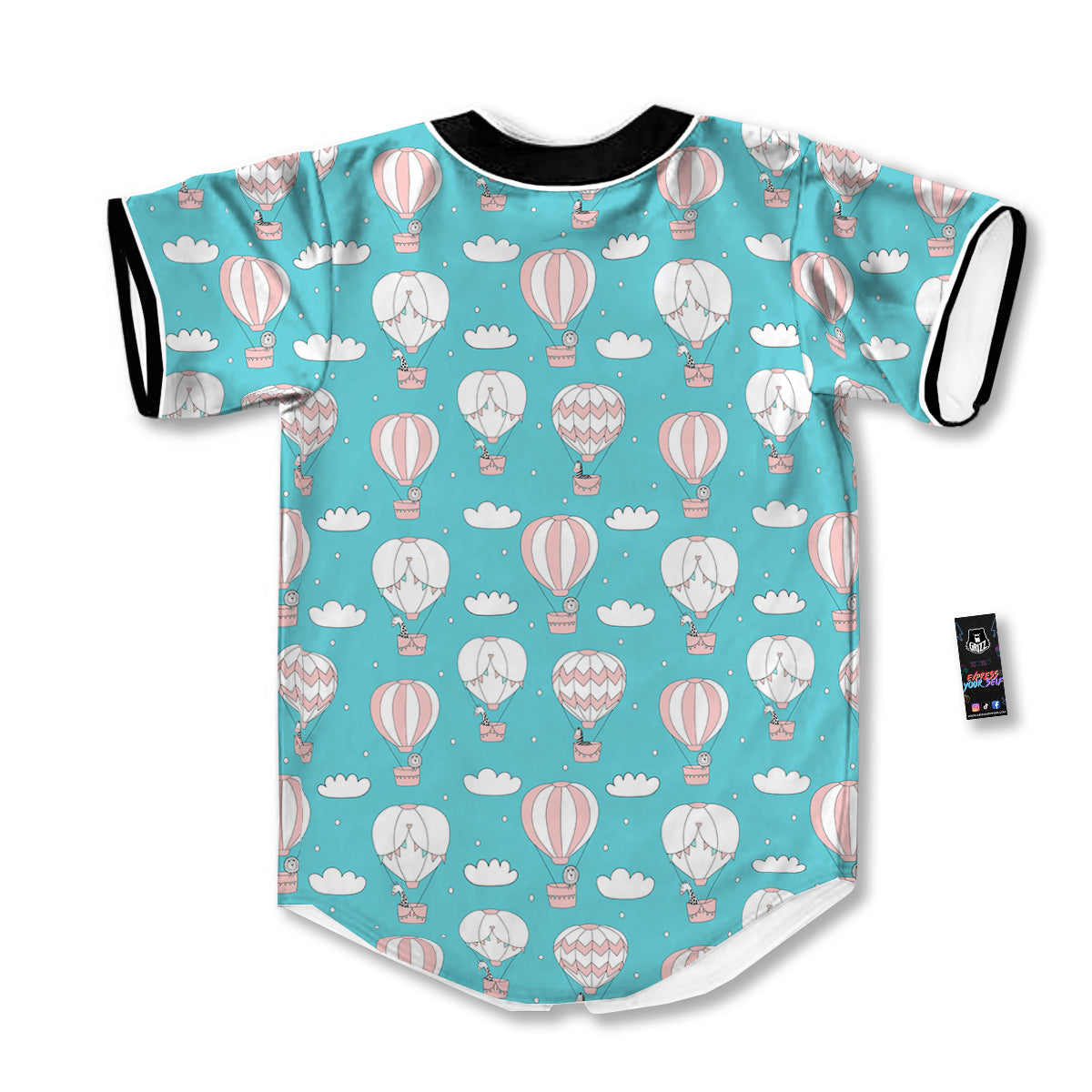 Air Balloon Cartoon Print Pattern Baseball Jersey-grizzshop
