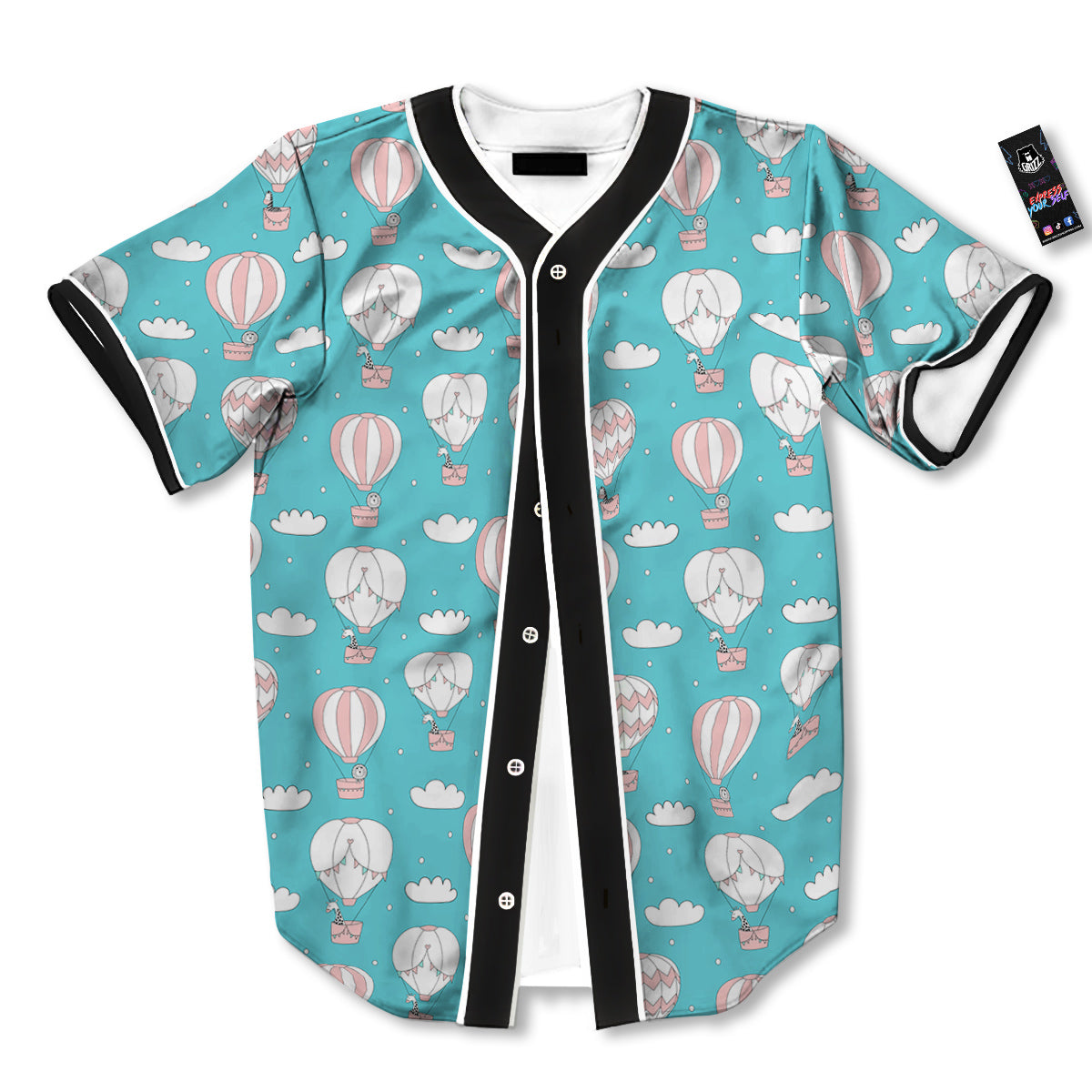 Air Balloon Cartoon Print Pattern Baseball Jersey-grizzshop