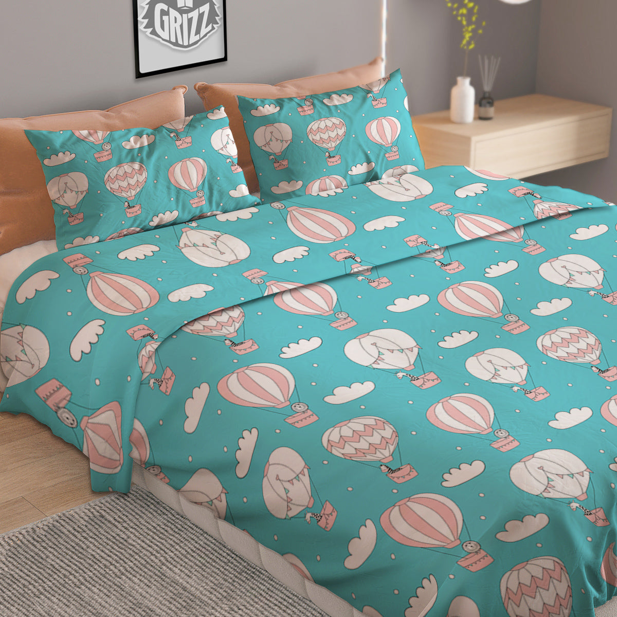 Alien Face Grey Print Pattern Duvet Cover Bedding Set