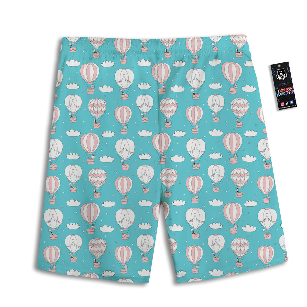 Air Balloon Cartoon Print Pattern Men's Athletic Shorts