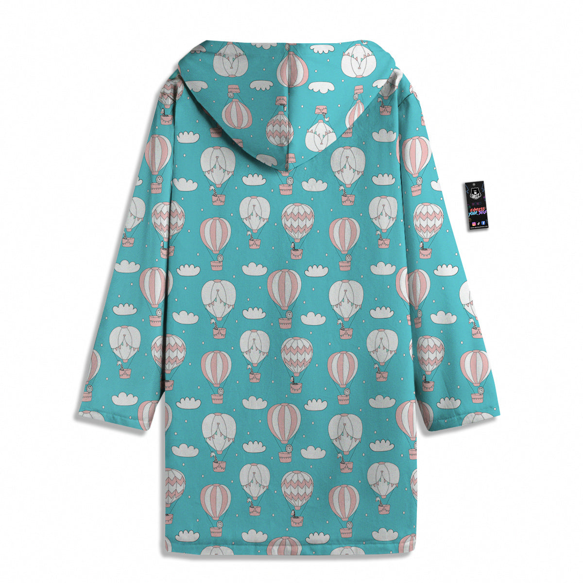 Air Balloon Cartoon Print Pattern Men's Windbreaker Jacket-grizzshop