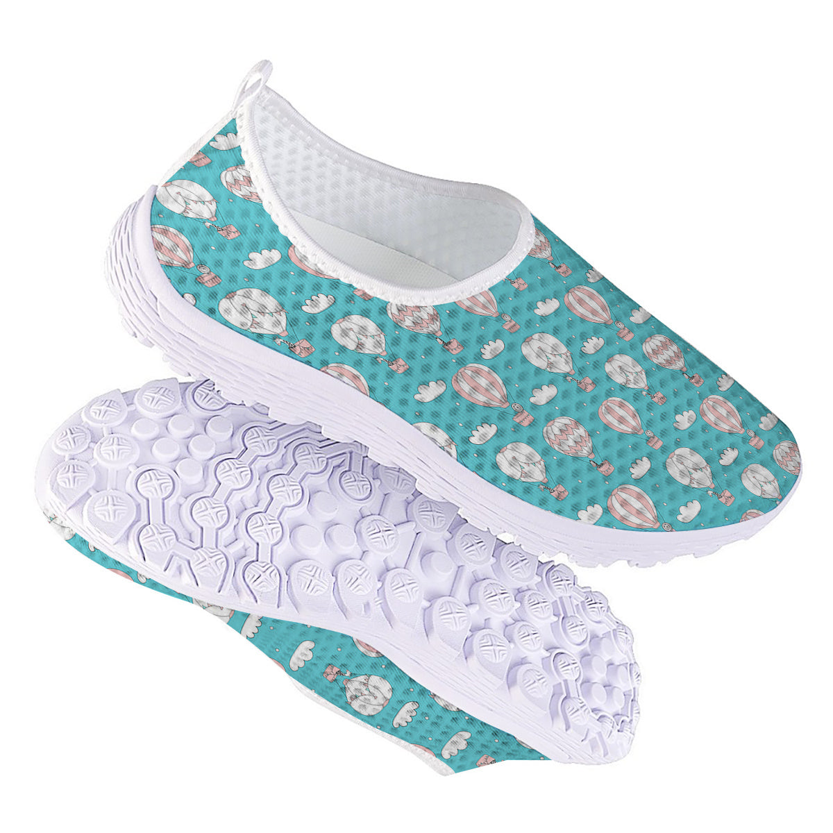 Air Balloon Cartoon Print Pattern Nurse Shoes-grizzshop