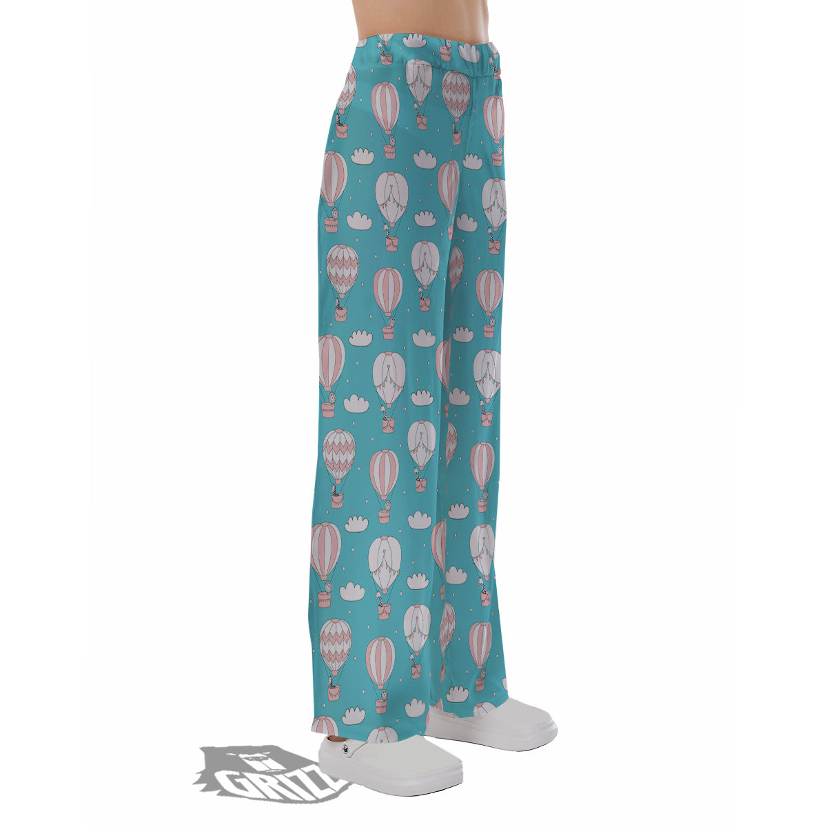 Air Balloon Cartoon Print Pattern Pajama Pants-grizzshop