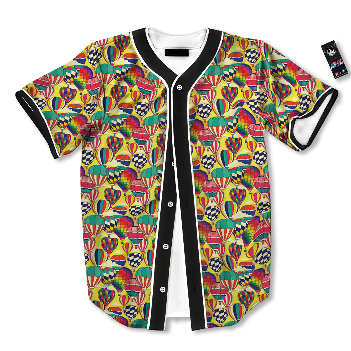 Air Balloon Colorful Print Pattern Baseball Jersey-grizzshop