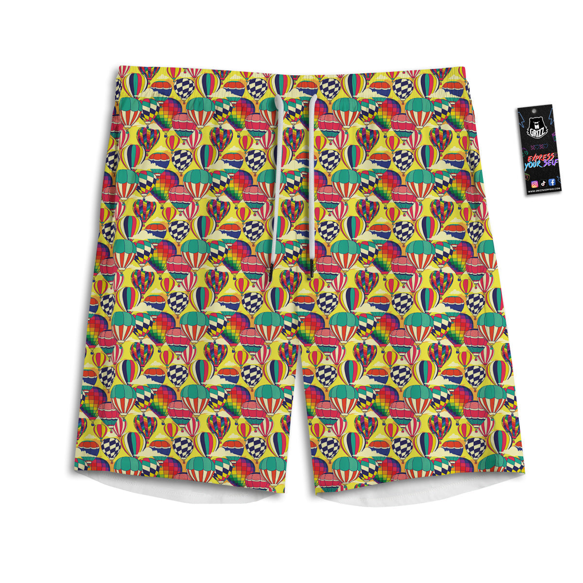 Air Balloon Colorful Print Pattern Men's Athletic Shorts