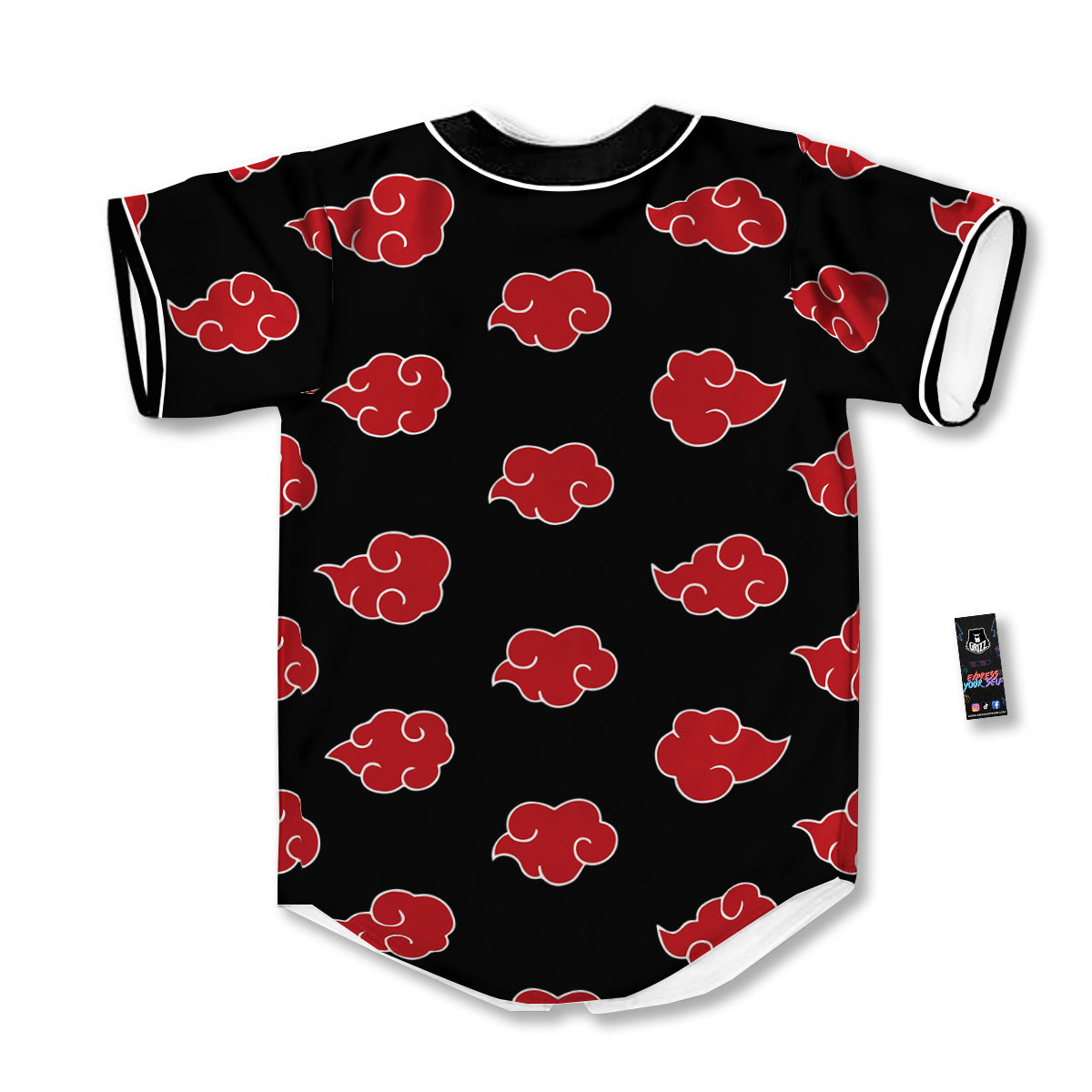 Akatsuki Print Pattern Baseball Jersey-grizzshop