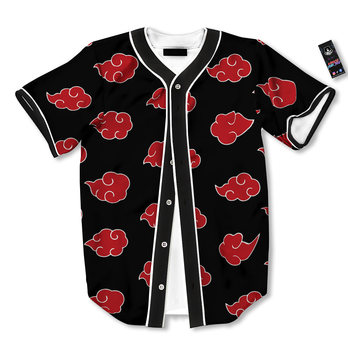 Akatsuki Print Pattern Baseball Jersey-grizzshop