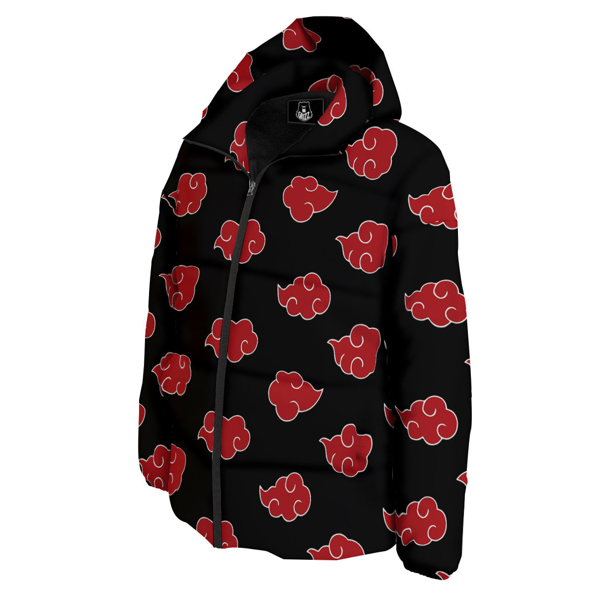 Akatsuki Print Pattern Down Jacket-grizzshop