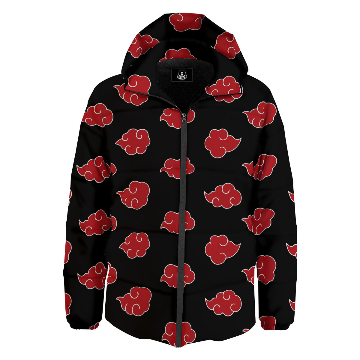 Akatsuki Print Pattern Down Jacket-grizzshop