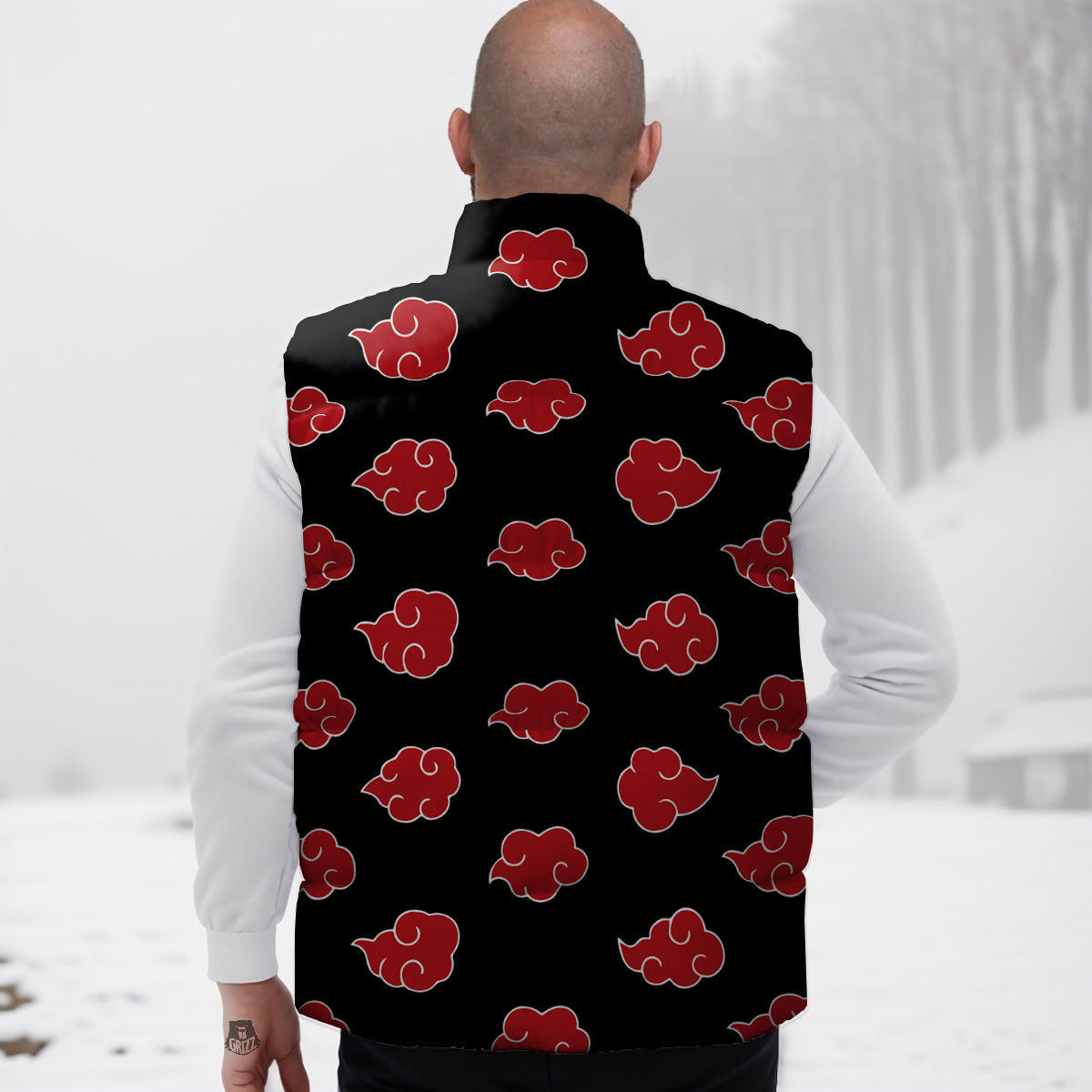 Akatsuki Print Pattern Down Vest