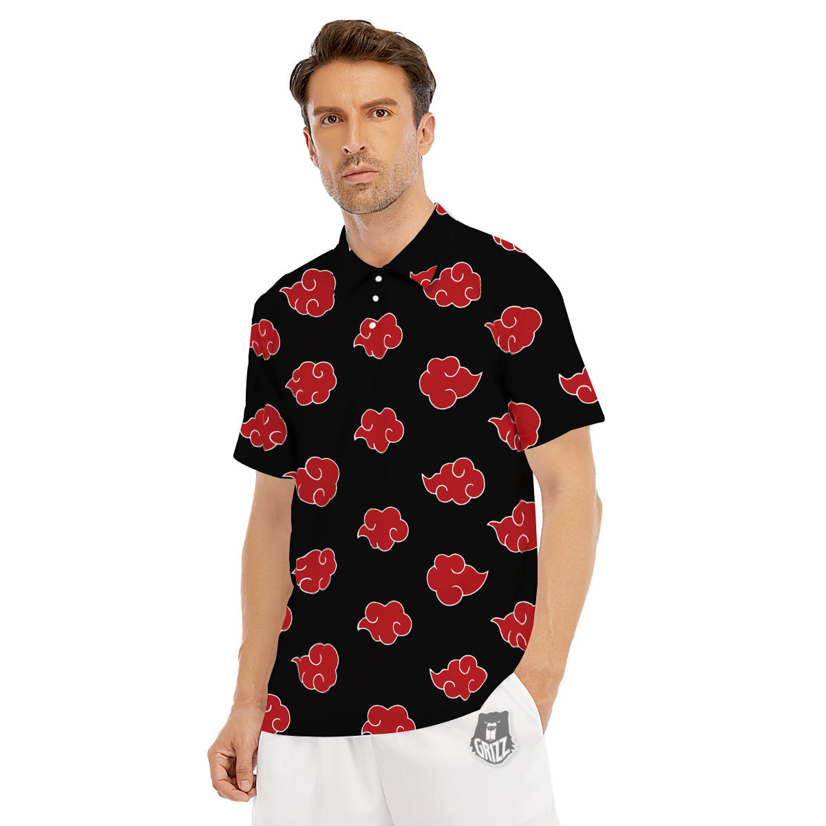 Akatsuki Print Pattern Men's Golf Shirts-grizzshop