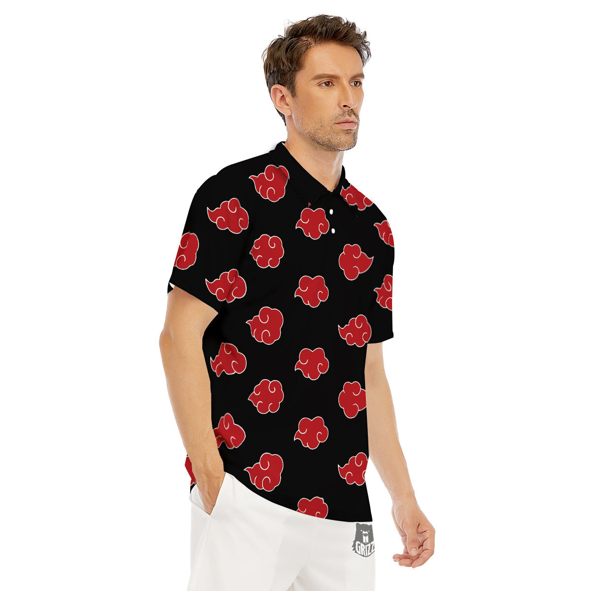 Akatsuki Print Pattern Men's Golf Shirts-grizzshop