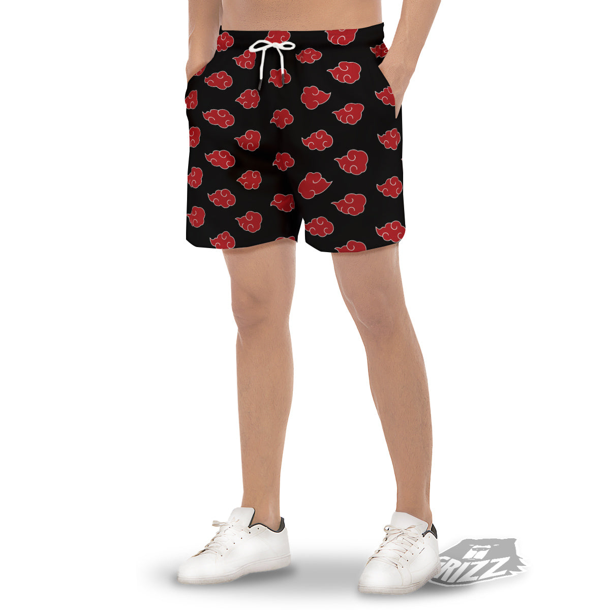 Akatsuki Print Pattern Men's Gym Shorts-grizzshop