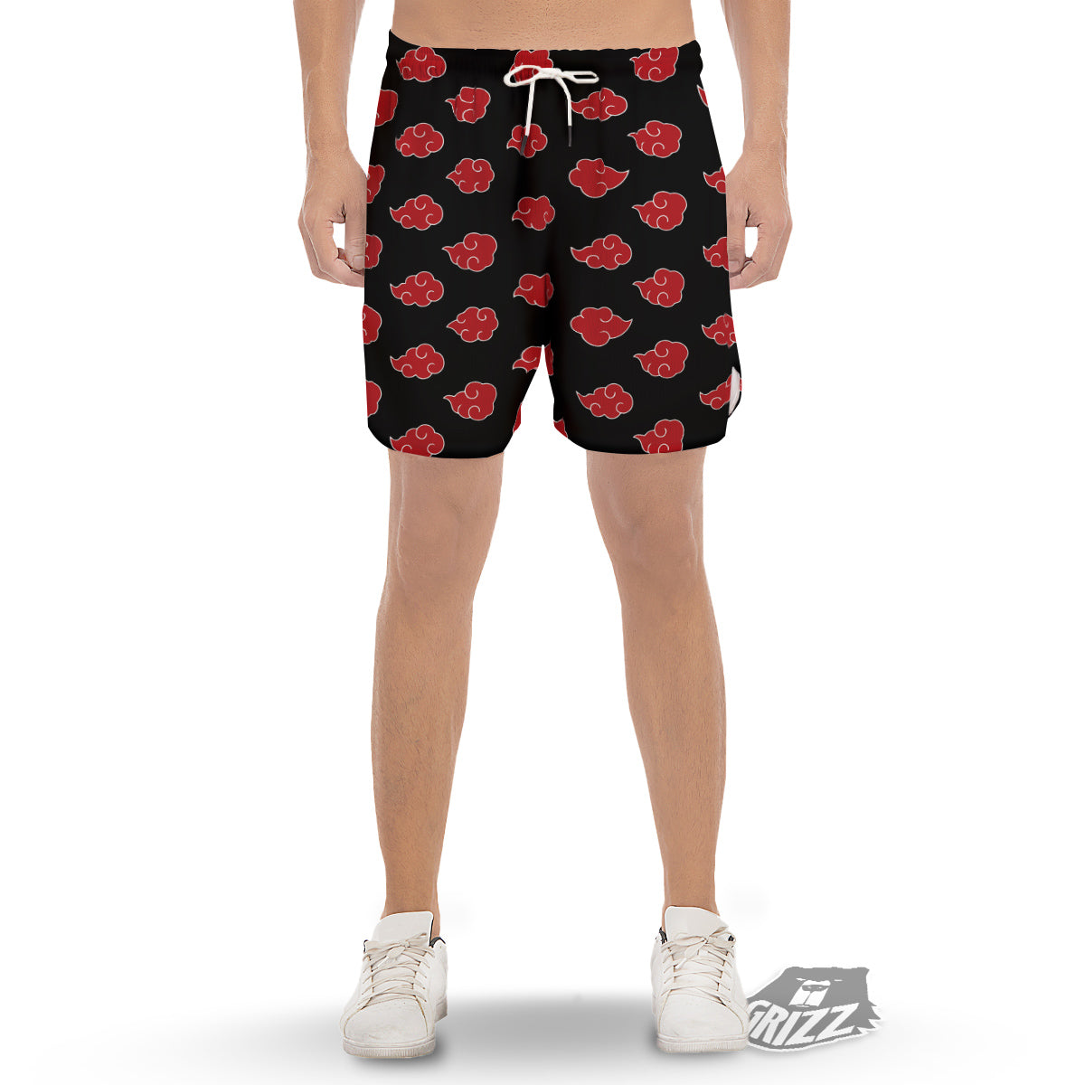 Akatsuki Print Pattern Men's Gym Shorts-grizzshop
