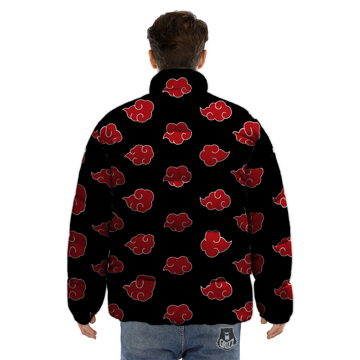 Akatsuki Print Pattern Puffer Jacket-grizzshop