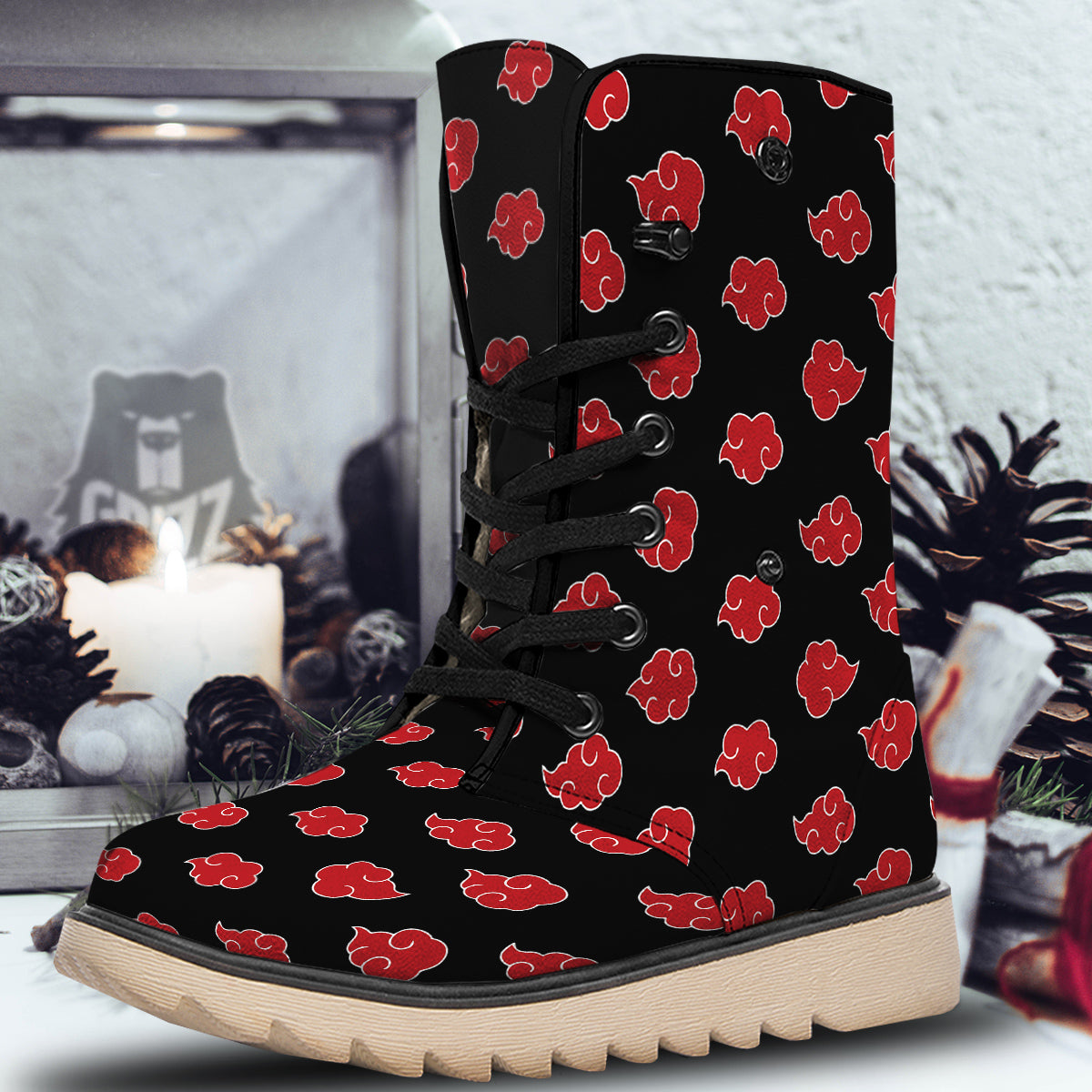 Akatsuki Print Pattern Snow Boots-grizzshop