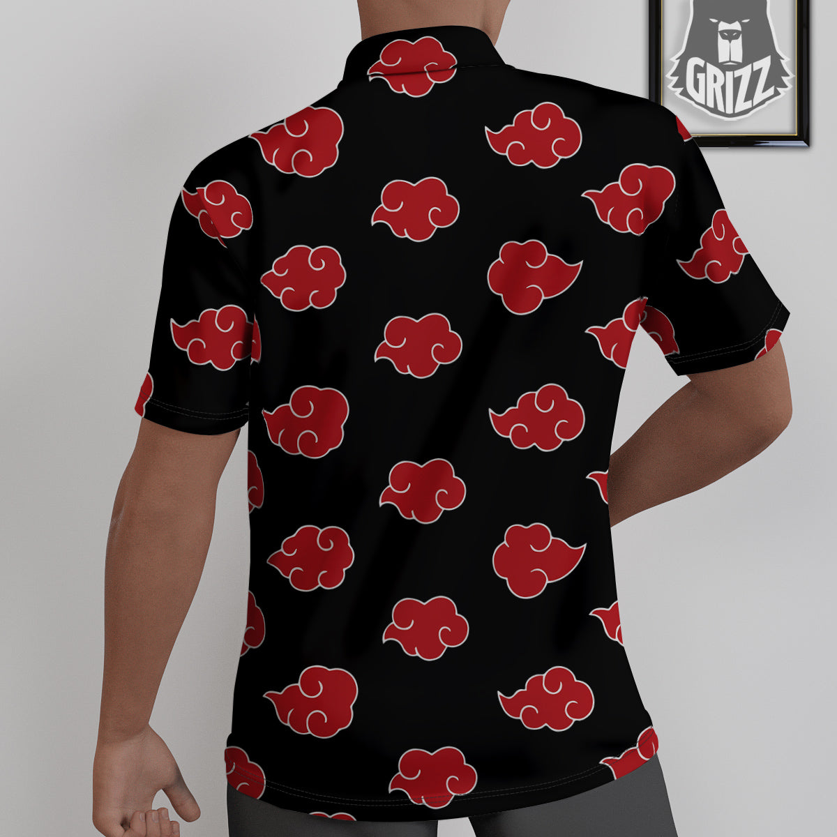 Akatsuki Print Pattern Untucked Shirts-grizzshop
