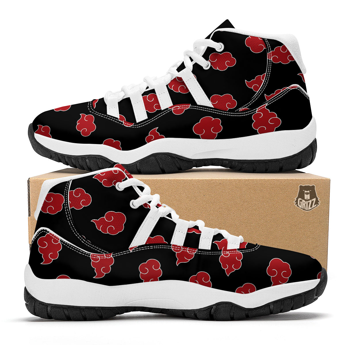 Akatsuki Print Pattern White Bball Shoes-grizzshop