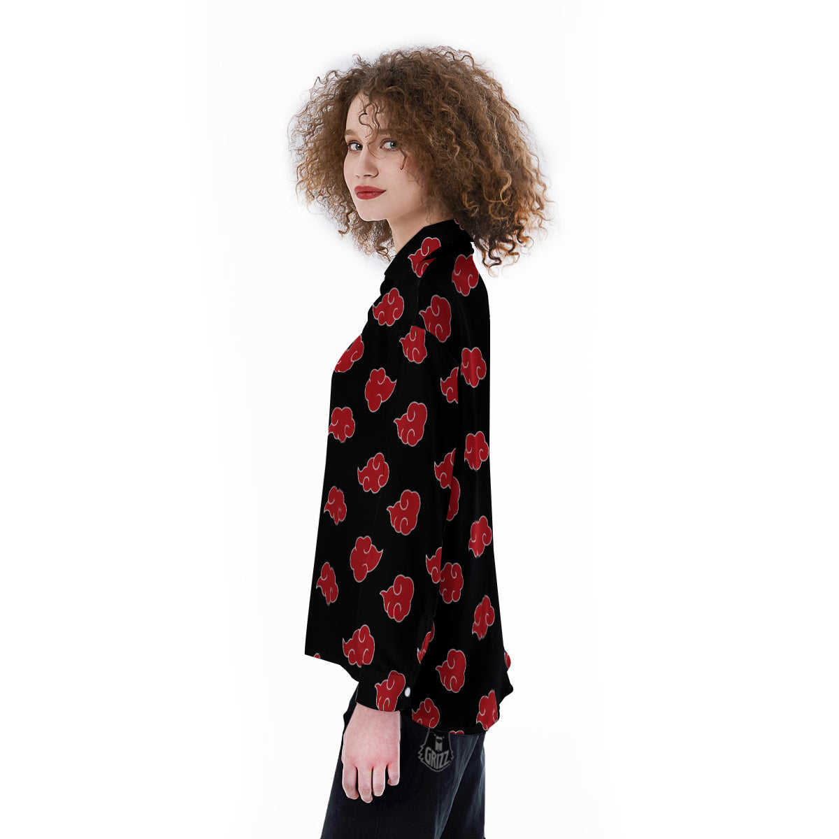 Akatsuki Print Pattern Women's Long Sleeve Shirts-grizzshop