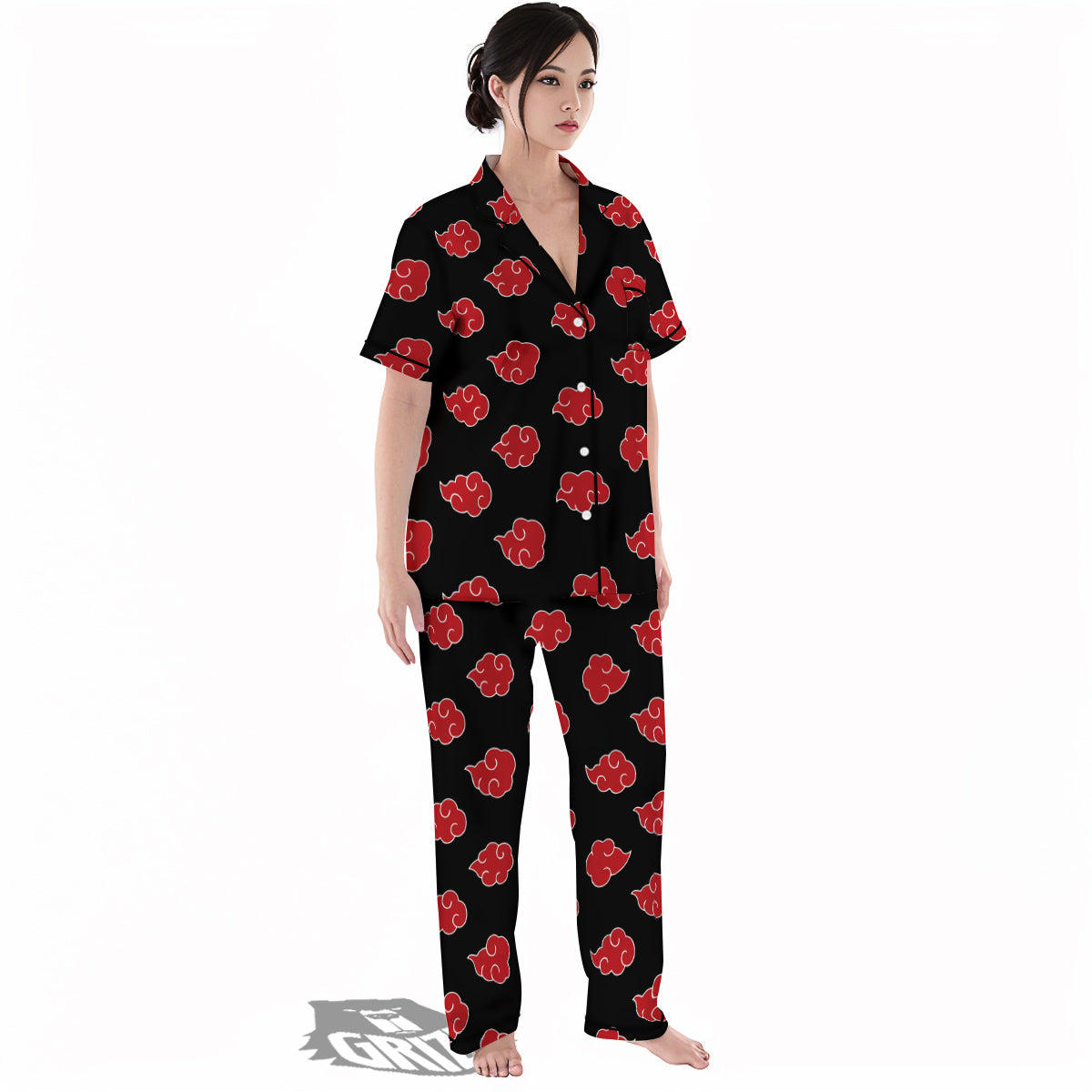 Akatsuki Print Pattern Women's Pajamas Set-grizzshop