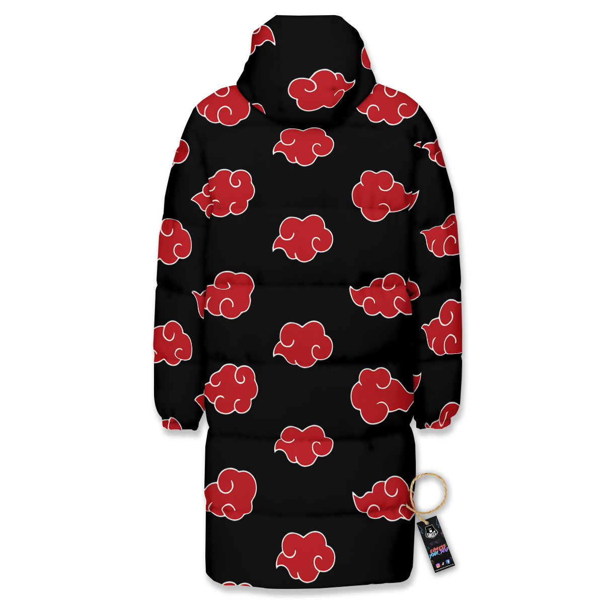 Akatsuki Print Pattern Long Down Jacket