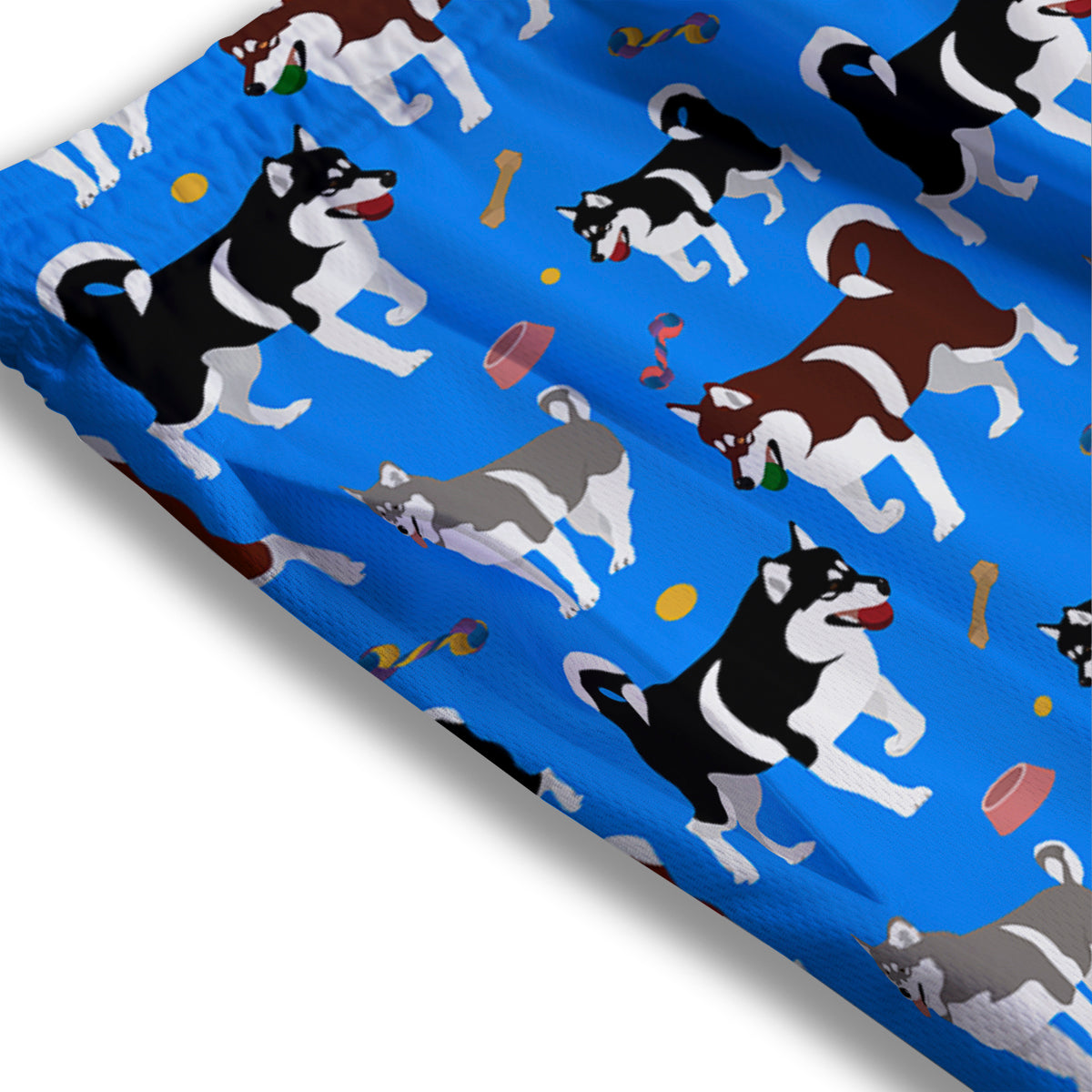 Alaskan Malamute Print Pattern Mesh Shorts-grizzshop