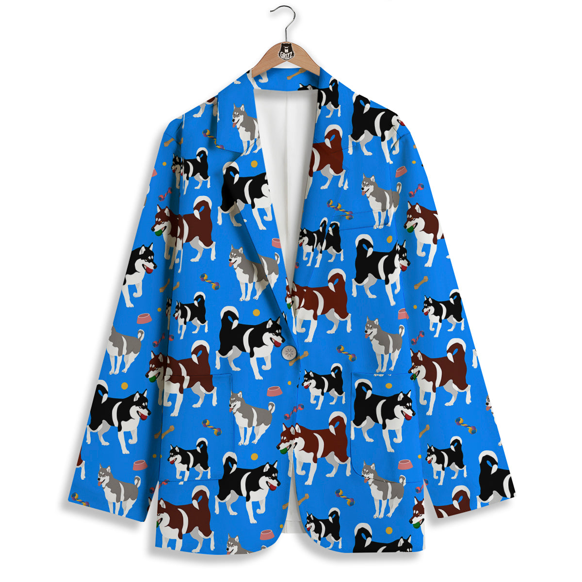Alaskan Malamute Print Pattern Women's Blazer-grizzshop