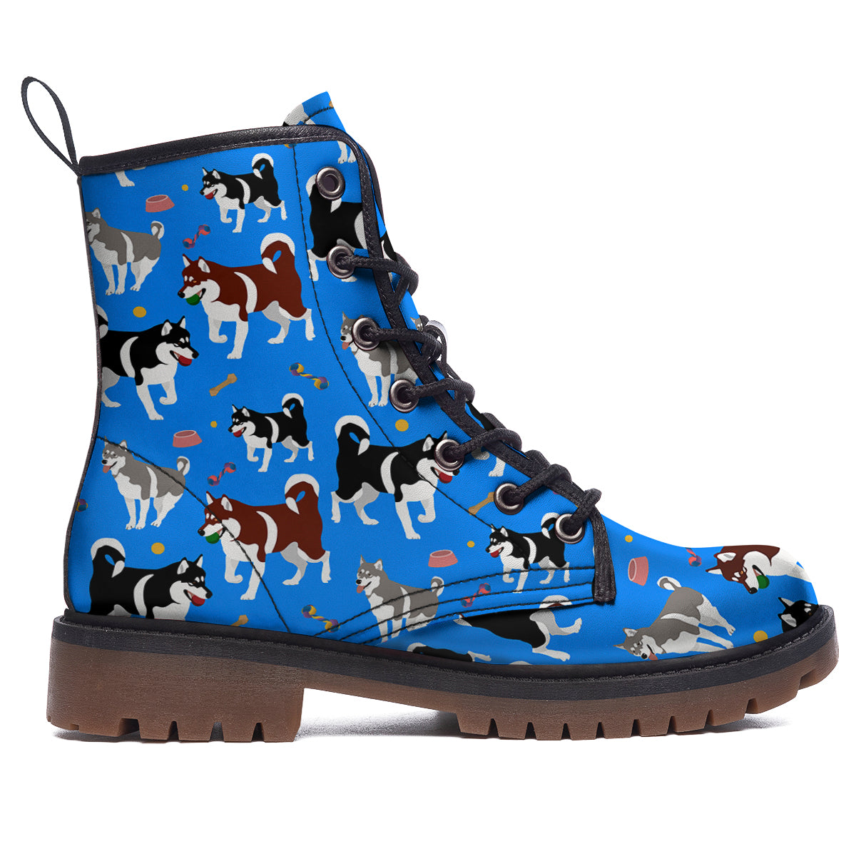 Alaskan Malamute Print Pattern Work Boots-grizzshop