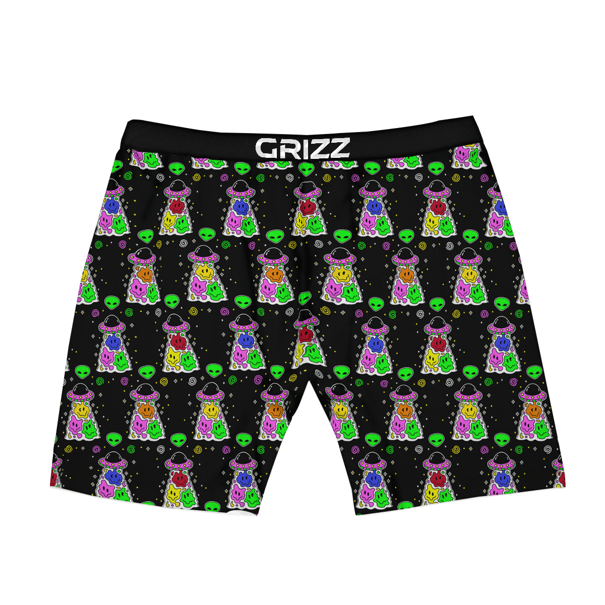 Alien And UFO Trippy Print Pattern Boxer Briefs-grizzshop