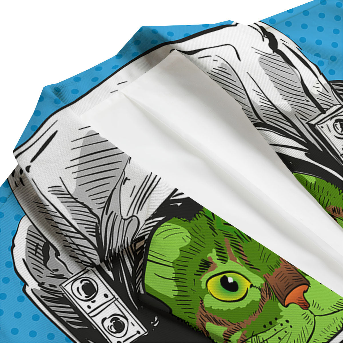 Alien Cat Astronaut Print Men's Blazer-grizzshop