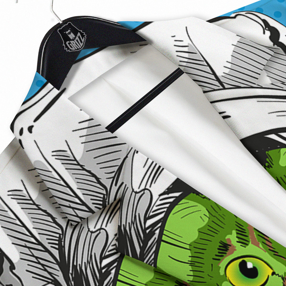 Alien Cat Astronaut Print Men's Sport Coat-grizzshop