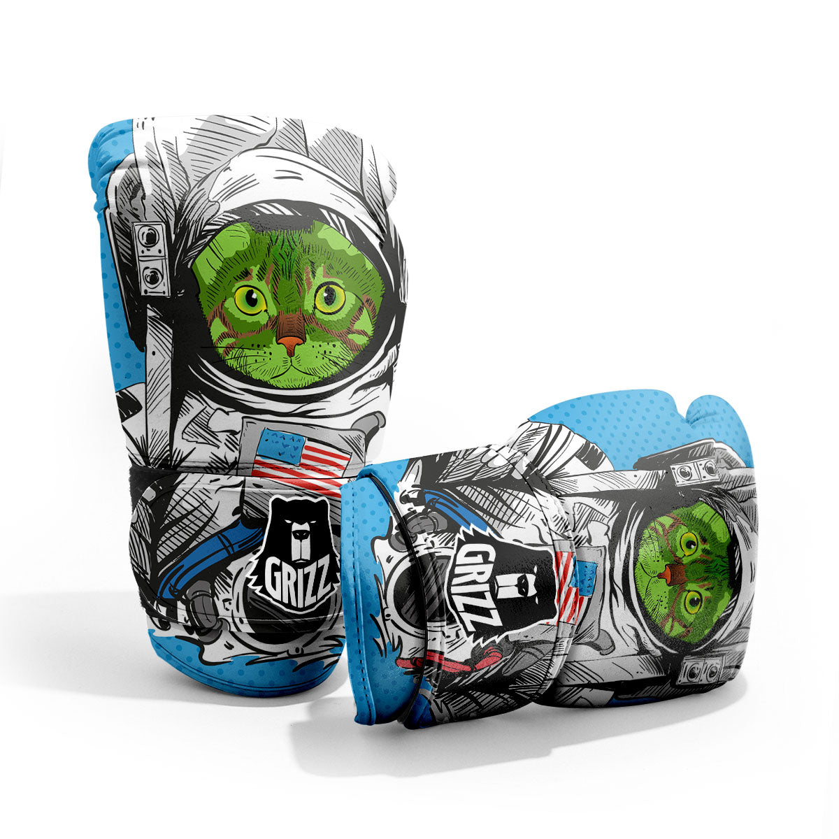Alien Cat Astronaut Print Pro Boxing Glove