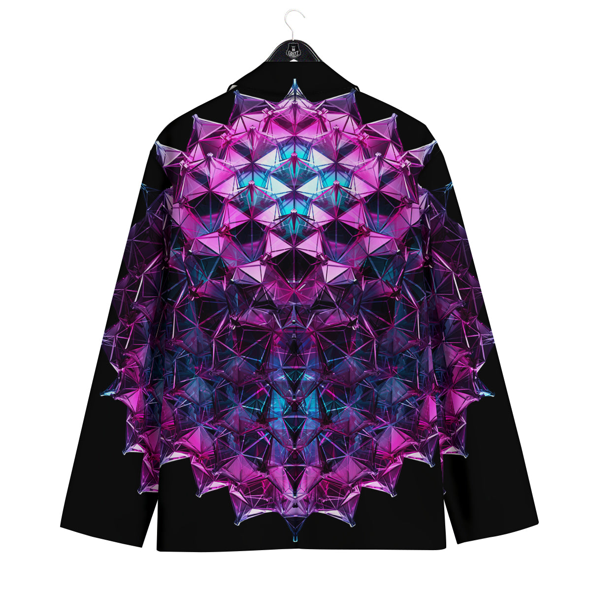 Alien Crystal Diamond Flower Print Men's Sport Coat-grizzshop