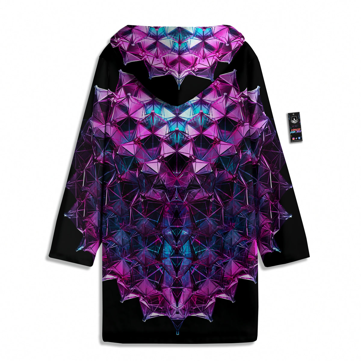 Alien Crystal Diamond Flower Print Men's Windbreaker Jacket-grizzshop